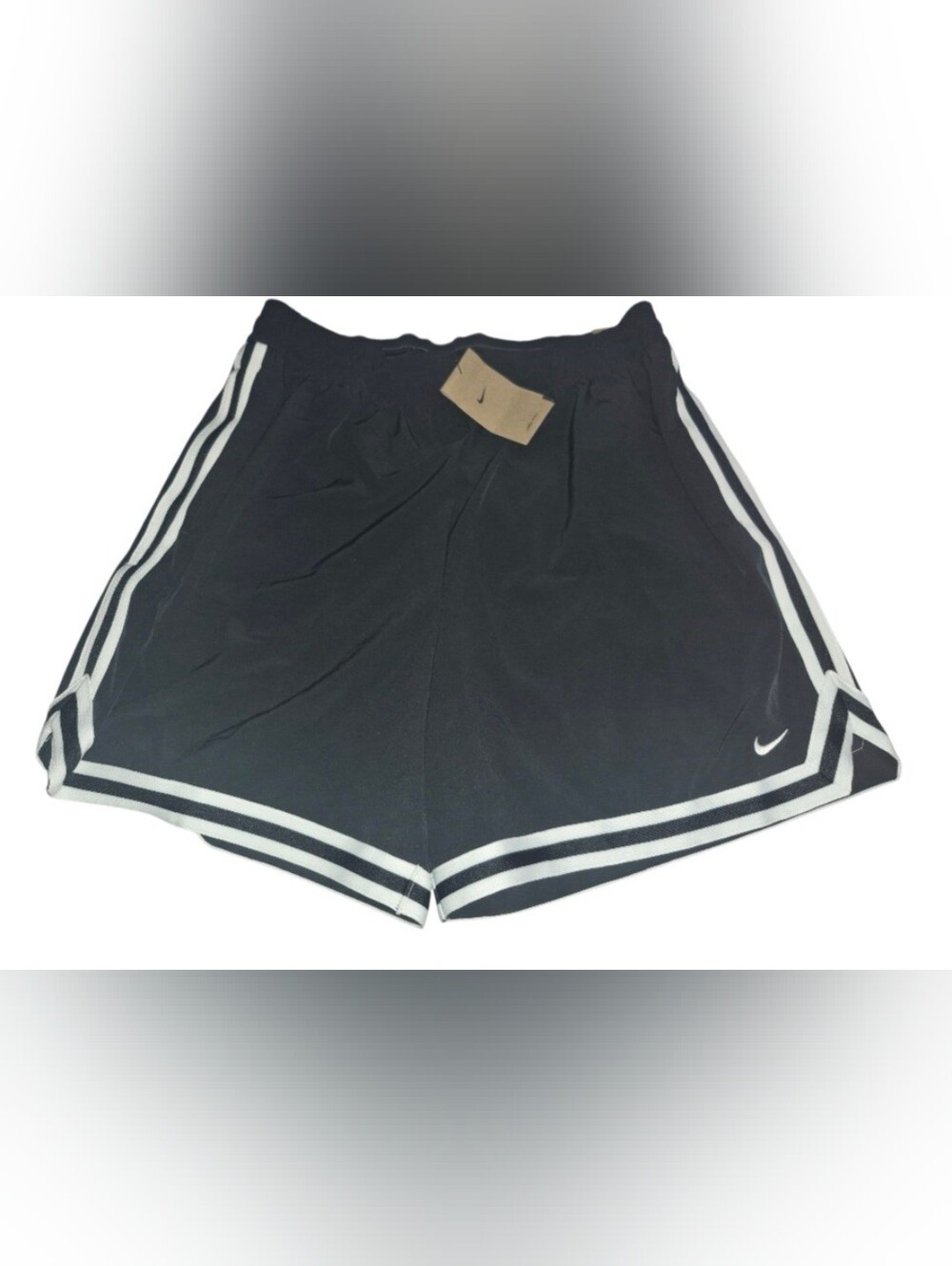 Nike Men's Black Athletic Shorts with White Stripe